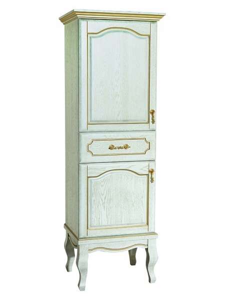 Шкаф-пенал Bellezza Рим 60 L белый патина золото