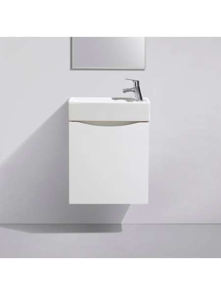 Тумба с раковиной BelBagno Mini 50 bianco lucido левая