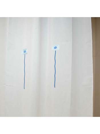 Шторка для ванной Tudela C. Blue, 180х200 см, полиэстер/хлопок, слоновая кость/голубой, серия Шторки для ванной комнаты, Arti-Deco