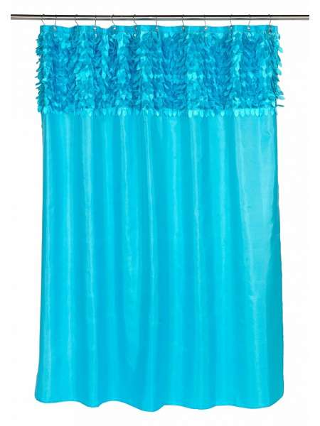 Шторка для ванной, 1.83 м, полиэстер, голубой, серия Jasmine, Carnation Home Fashions