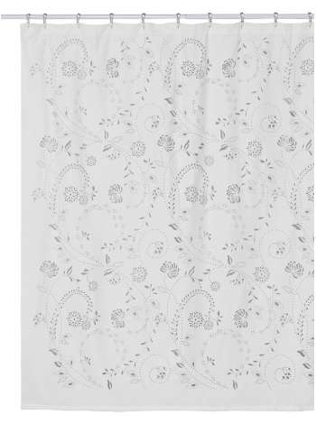 Шторка для ванной, 183х183 см, полиэстер, белый, серия Eyelet, Creative Bath