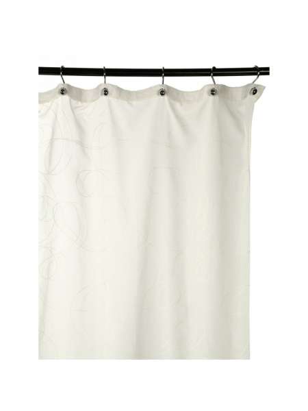Шторка для ванной Embroidery 1805 C. Natural + Liso White, 180х200 см, полиэстер/хлопок, бежевый, серия Шторки для ванной комнаты, Arti-Deco