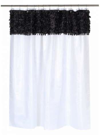 Штора для ванной Carnation Home Fashions Jasmine White/Black