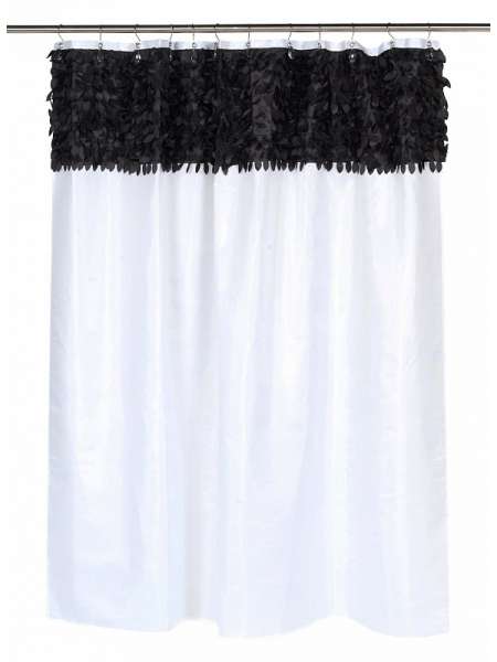 Штора для ванной Carnation Home Fashions Jasmine White/Black