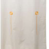 Шторка для ванной Tudela C. Yellow, 180х200 см, полиэстер/хлопок, слоновая кость/желтый, серия Шторки для ванной комнаты, Arti-Deco