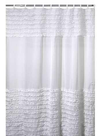 Шторка для ванной, 178х183 см, полиэстер, белый, серия Ruffles, Creative Bath