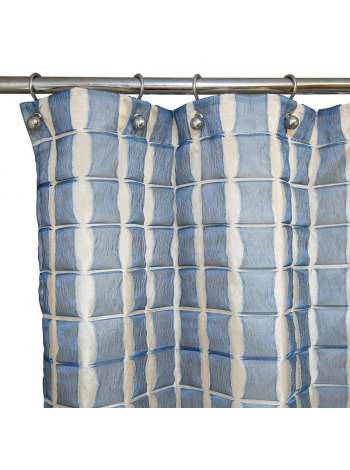 Штора для ванной Reno Azul + Liso Beige, 180х200 см, полиэстер, синий, серия Шторки для ванной комнаты, Arti-Deco