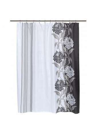 Шторка для ванной, 1.83 м, полиэстер, серый, серия Chelsea, Carnation Home Fashions