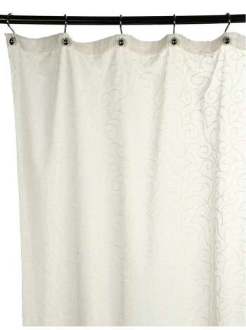 Шторка для ванной Embroidery 2555 + Liso Beige, 240х200 см, полиэстер/хлопок, слоновая кость, серия Шторки для ванной комнаты, Arti-Deco