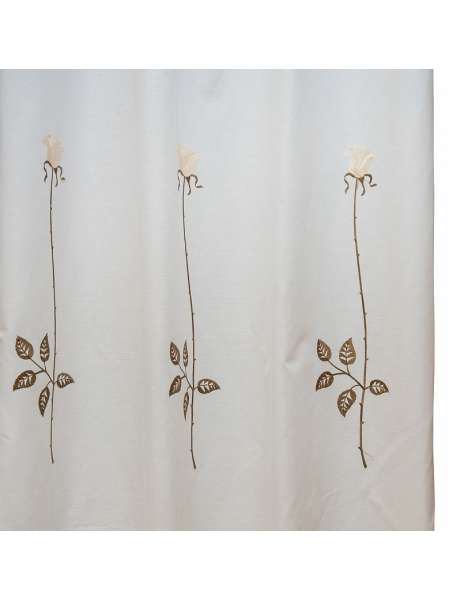 Шторка для ванной Rosas C. Beige, 180х200 см, полиэстер/хлопок, белый/кремовый, серия Шторки для ванной комнаты, Arti-Deco