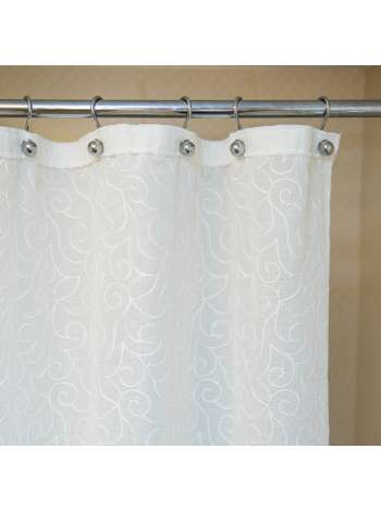 Шторка для ванной 180x200 cм. Arti-Deco Embroidery 2555 C. Mix One слоновая кость + Liso Beige AE25M1820BO-2
