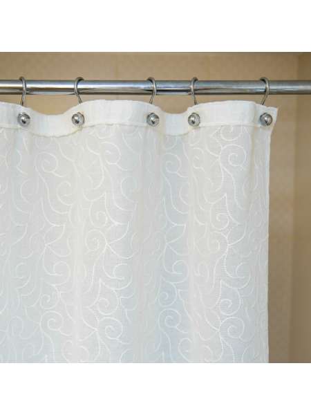 Шторка для ванной 180x200 cм. Arti-Deco Embroidery 2555 C. Mix One слоновая кость + Liso Beige AE25M1820BO-2