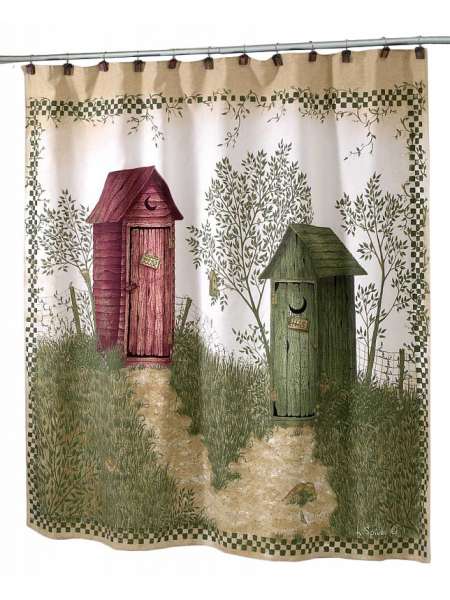 Шторка для ванной, 183 см, полиэстер, мультиколор, серия Outhouses, Avanti