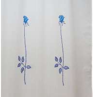 Шторка для ванной Rosas C. Blue, 180х200 см, полиэстер/хлопок, белый/голубой, серия Шторки для ванной комнаты, Arti-Deco
