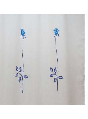 Шторка для ванной Rosas C. Blue, 180х200 см, полиэстер/хлопок, белый/голубой, серия Шторки для ванной комнаты, Arti-Deco
