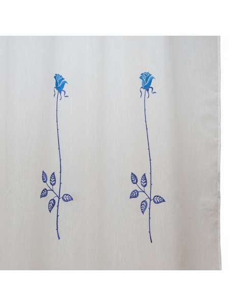 Шторка для ванной Rosas C. Blue, 180х200 см, полиэстер/хлопок, белый/голубой, серия Шторки для ванной комнаты, Arti-Deco