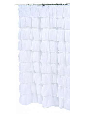 Шторка для ванной, 1.83 м, полиэстер, белый, серия Carmen, Carnation Home Fashions