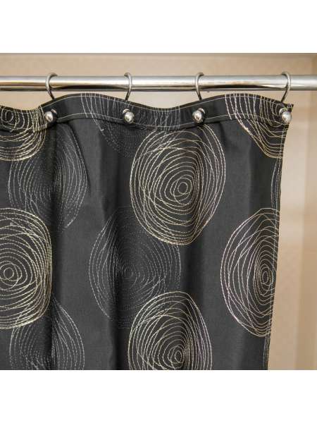 Шторка для ванной 180x200 cм. Arti-Deco Melany Black 180х200 черный + Liso White AMEL1820BL-2