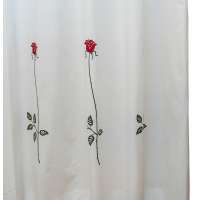 Шторка для ванной Rosas C. Red, 180х200 см, полиэстер/хлопок, белый/красный, серия Шторки для ванной комнаты, Arti-Deco