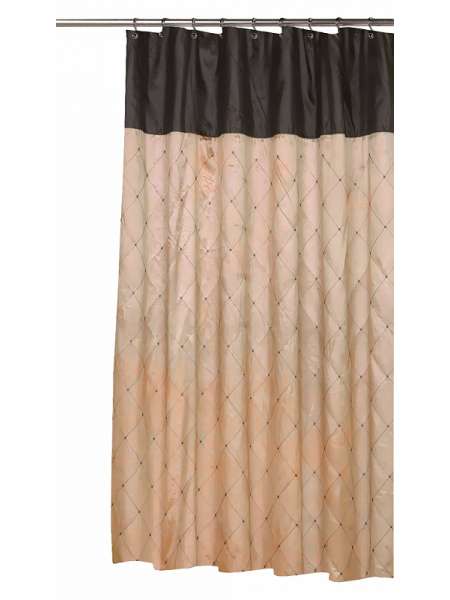 Шторка для ванной, 1.83 м, полиэстер, коричневый, серия Balmoral, Carnation Home Fashions
