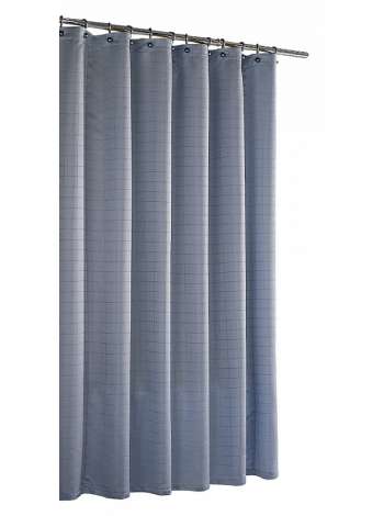 Штора для ванной, 183х183 см, полиэстер, голубой, серия Parc East Bricks Slate Blue, Kassatex