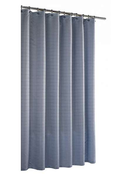 Штора для ванной, 183х183 см, полиэстер, голубой, серия Parc East Bricks Slate Blue, Kassatex