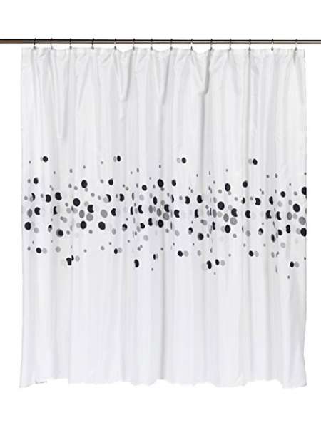 Шторка для ванной, 1.83 м, полиэстер, белый, серия Dots, Carnation Home Fashions