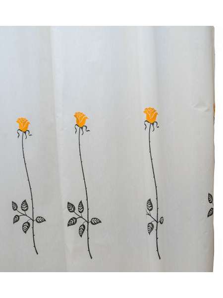 Шторка для ванной Rosas C. Yellow, 180х200 см, полиэстер/хлопок, белый/желтый, серия Шторки для ванной комнаты, Arti-Deco