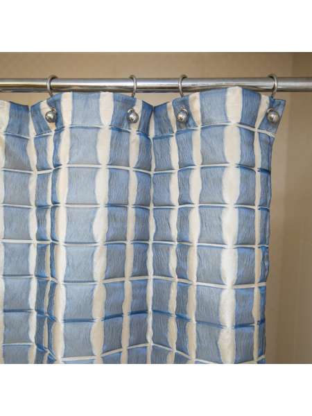 Шторка для ванной 180x200 cм. Arti-Deco Reno Azul 180х200 синий + Liso Beige AREN1820AZ-2