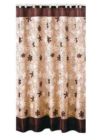 Шторка для ванной, 1.83 м, полиэстер, коричневый, серия Karen, Carnation Home Fashions