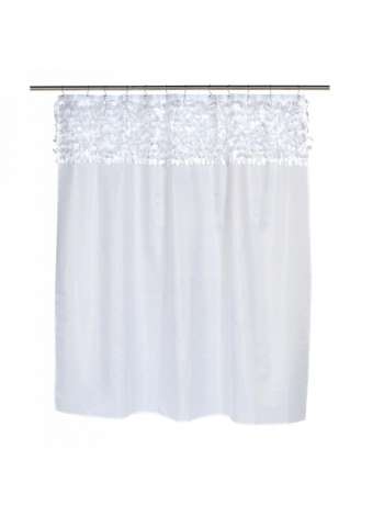 Шторка для ванной, 1.83 м, полиэстер, белый, серия Jasmine, Carnation Home Fashions