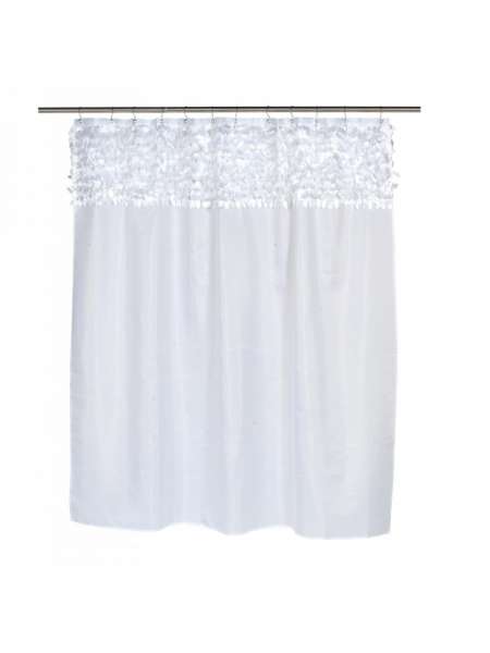Шторка для ванной, 1.83 м, полиэстер, белый, серия Jasmine, Carnation Home Fashions