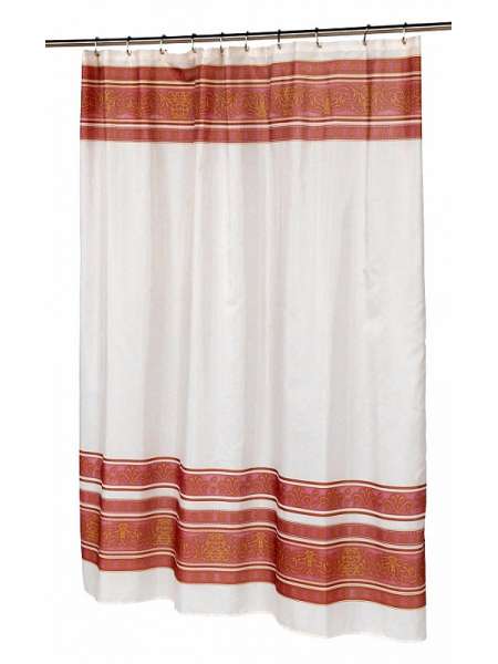 Шторка для ванной, 1.83 м, полиэстер, бордовый, серия Fleur, Carnation Home Fashions