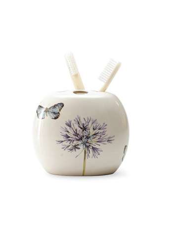 Стакан для зубных щеток Etude de Fleur, 10.8 см, керамика, декор, серия Стаканы, Blonder Home
