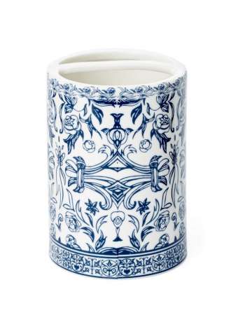 Стакан для зубных щеток, 10.3 см, фарфор, синий, серия Orsay Blue, Kassatex