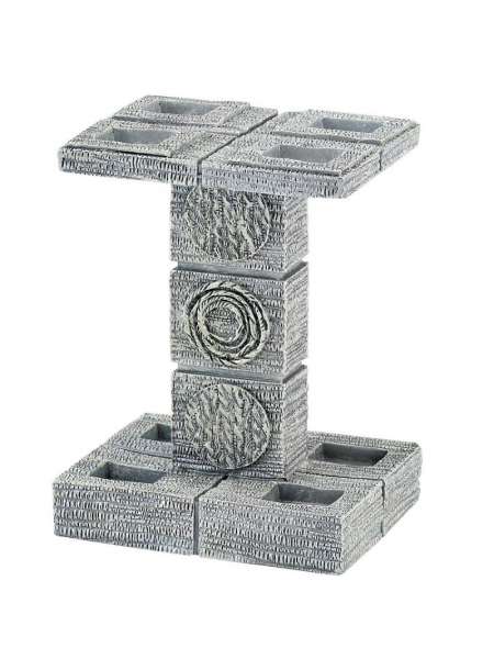 Стакан для зубных щеток, 14 см, полистоун, серый, серия Galaxy Silver, Avanti