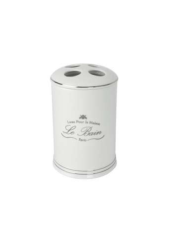 Стакан для зубных щеток, 11.7 см, фарфор, белый, серия Le Bain White, Kassatex