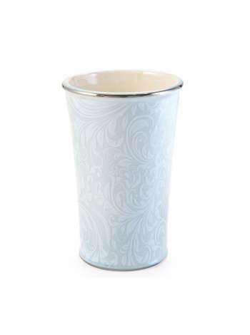 Стакан для зубной пасты, 10.5 см, фарфор, голубой, серия Bedminster Scroll Surf Spray, Kassatex