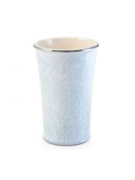 Стакан для зубной пасты, 10.5 см, фарфор, голубой, серия Bedminster Scroll Surf Spray, Kassatex