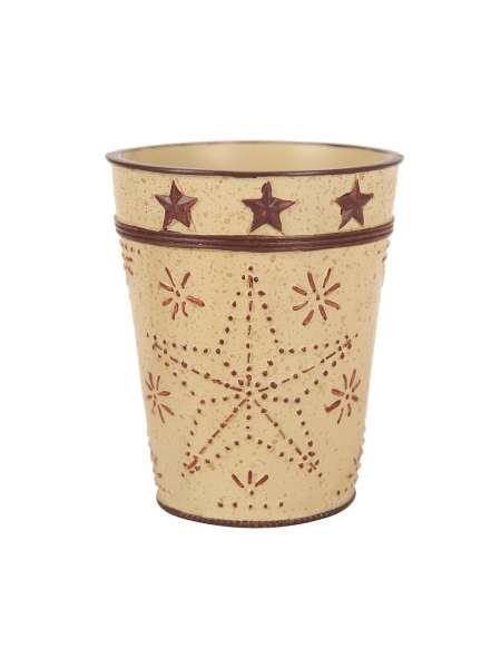 Стакан для зубной пасты Punched Tin, 10.2 см, полистоун, бежевый, серия Стаканы, Blonder Home