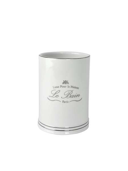 Стакан для зубной пасты, 10.4 см, фарфор, белый, серия Le Bain White, Kassatex