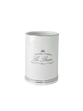 Стакан для зубной пасты, 10.4 см, фарфор, белый, серия Le Bain White, Kassatex