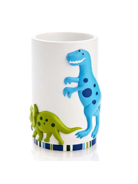 Стакан для зубной пасты, 11.5 см, полистоун, декор, серия Dino Park, Kassatex