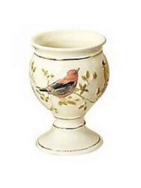 Стакан для зубной пасты, 13 см, керамика, декор, серия Gilded Birds, Avanti