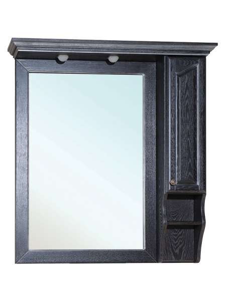 Зеркало-шкаф Bellezza Рим 110 R черное патина серебро