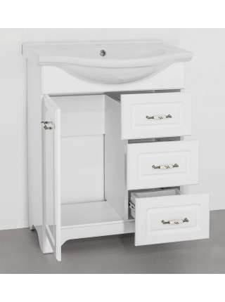 Тумба с раковиной Style Line Олеандр-2 65 Люкс 3 ящика, белая