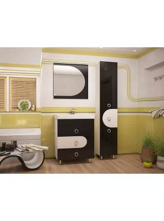 Тумба с раковиной Style Line Адонис 70 черно-белая