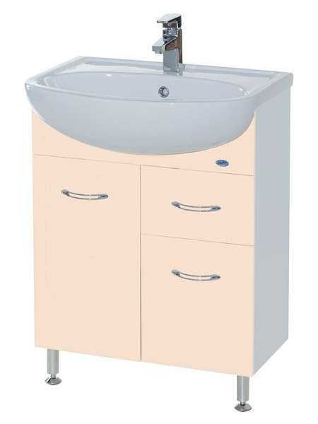 Тумба с раковиной Bellezza Уют 60 1 ящик бежевая