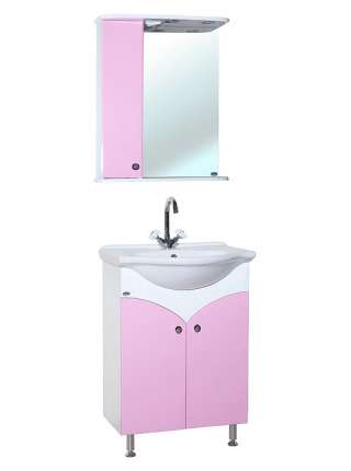 Зеркало-шкаф Bellezza Софи 60 L белый с розовым