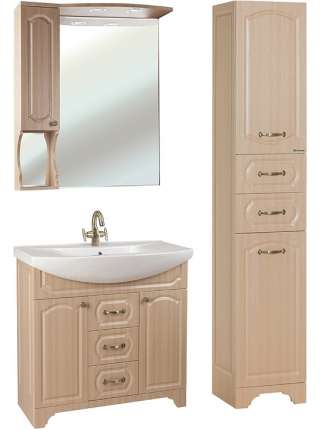 Зеркало-шкаф Bellezza Камелия 85 L светлый лен